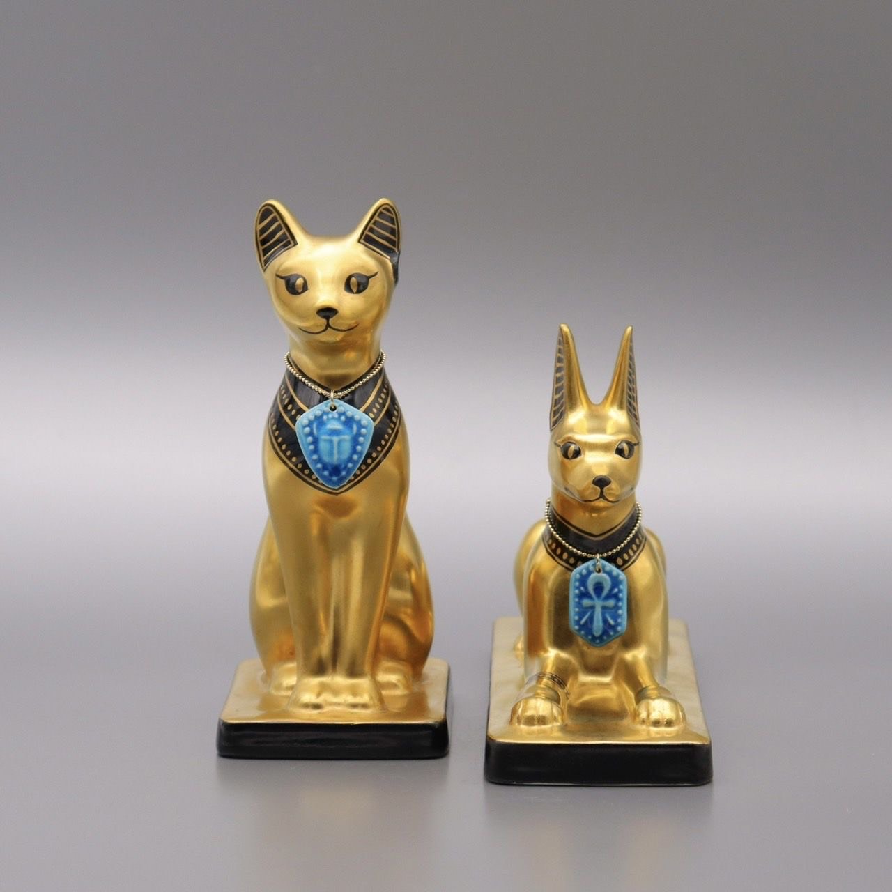 Golden Anubis & Bastet Set: A Bespoke Duet of Divine Guardianship